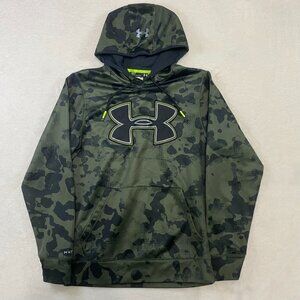Under Armour STORM Green Black Camo Drawstring Hoodie Size Small